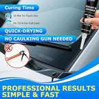 Black RTV Silicone Sealant Adhesive, 100% Silicone Caulk, All-Purpose Waterproof Sealant for Car, Window, Bathroom, Kitchen, Shrink & Crack Proof High Bond Strength Adhesive – 1.8oz / 50g