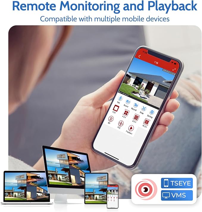 Zypola® Wireless Security Camera System, 4CH NVR with 4 WiFi Outdoor Cameras and 500GB HDD, 1080P Full HD Video, Color Night Vision, Human Motion Detection, Weatherproof for Home Business