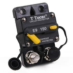 E9 150A Amp Circuit Breaker Double 3/8" Studs with Manual Reset 12V - 48V DC | UL Certified, Waterproof IP67 150A Switchable