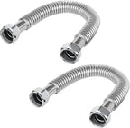 (Pack of 2) EFIELD 24-inch 3/4" FIP x 3/4" FIP Flexible Stainless Steel Corrugated Hose Connector for Water Heater, Water Softener,(HOSE040)