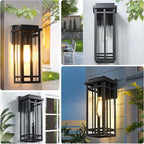 13.8'' Outdoor Wall Light Fixtures 1 Pack, Black Porch Lights Outdoor Lighting for House, Exterior Lighting Fixtures Wall Lanterns, Waterproof Modern Outside Sconce Lights for Patio Garage (No Sensor)
