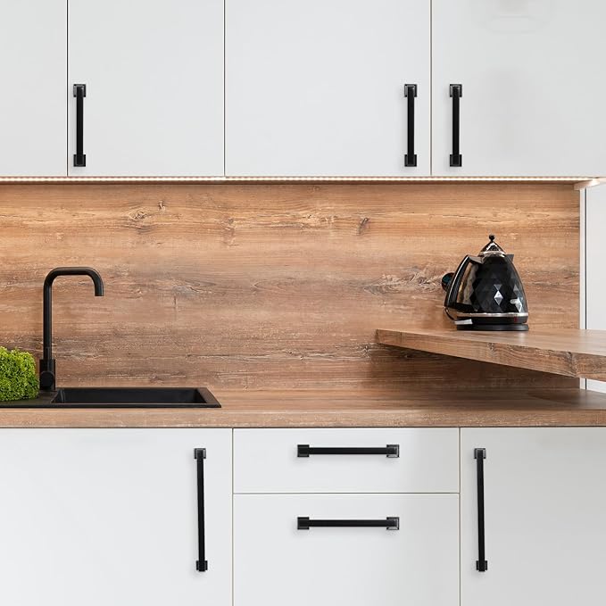 COTYKILEY 10 Pack 6-1/4 Inch(160mm) Matte Black Kitchen Cabinet Handles Black Cabinet Pulls Cabinet Door Handles Kitchen Cabinet Hardware Cupboard Drawer Pulls Dresser Handles