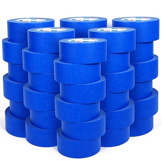 ADHES Upgrade Blue Painters Tape, Masking Tape for Painting 36 Rolls x 2 Inch x 60 Yards, Blue Paint Tape No Residue Outdoor Anti UV Multi Surface Use, Total 2160 Yards