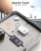 Short Extension Cord 2 Foot- 6 USB(3 USB C) Travel Power Strip with 24W USB Charging Station and 3 Outlets, 2ft Small Flat Plug Extension Cord Surge Protector for Travel Home College Dorm 13A