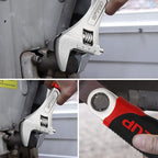 WISEUP Professional Adjustable Wrench 12 Inch Cr-V Forged Industrial Grade Hand Tools Wrench Set With Anti-Slip Grip Large Adjustable Wrenches