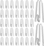 60 pcs Curtain Pleat Hooks, W Shape Pinch Pleat Hooks Clips, Stainless Curtain Drapery Hooks Pins