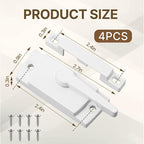 4 Pack Window Locks, Window Sash Lock for Single-Hung and Double-Hung Windows, White cam sash Lock for Vertical and Horizontal Sliding Windows