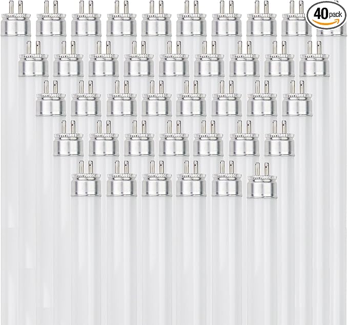 Sunlite 30310 F14T5/841 2 Foot T5 Linear Fluorescent Lamp, 14 Watts, 1200 Lumens, 4100K Cool White, Miniature G5 Bi-Pin Base, ROHS Compliant, High Performance Straight Tube, 40 Pack