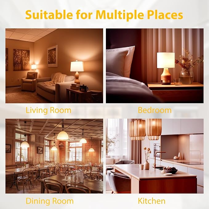 dalattin 24 Pack LED Light Bulbs Soft White 2700K, 60 Watt Equivalent A19 Standard Bulbs, E26 Base, 800 LM, Efficient 9W Energy Saving, Non-Dimmable, 80+ CRI,120V, UL Listed, for Living Room, Office