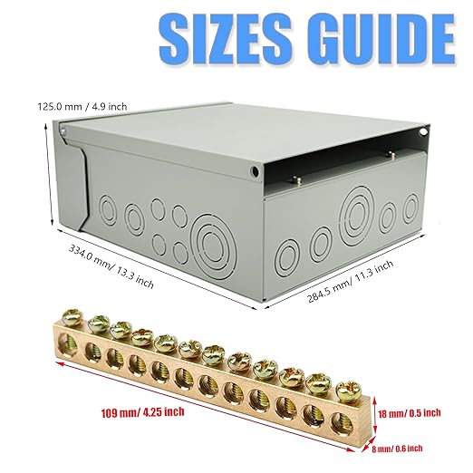 Circuit Breaker Panels Box 125 Amp 8-Space 16-Circuit Indoor Main Lug Surface Mount Load Center Ground Bar Kit with 25 Terminal Positions W0816ML1125