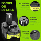 2 Packs P103 18V 3000mAh Lithium Battery Compatible with Ryobi 18V Cordless Power Tools