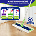 20 Count XL Heavy Duty Wet Mopping Cloths Refill Compatible with Swiffer Sweeper XL Mop, Disposable Wet Pads Refill X-Large Size for Multi-Surface Floor Cleaning, Unscented