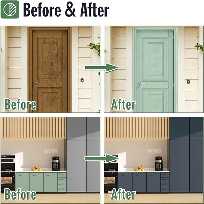 DWIL Matte Finish Furniture Paint - 64 Oz Wood Paint for Cabinets, Doors, Tables, and Dressers Refinishing - Water-Based, Non-Toxic & Odorless, Easy to Apply(White)-With Tools