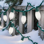 Brightown C9 LED Replacement Christmas Bulbs, 25 Pack White Shatterproof C9 Bulbs, Waterproof Commercial LED Holiday Bulb for Christmas String Light, E17 Intermediate Base, Dimmable