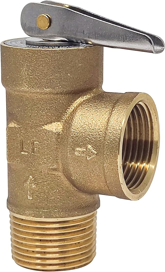 3/4 inch Pressure Relief Valve for tankless Water Heater, FIP x MIP Connection