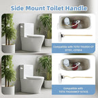 Hibbent 2 Pack Metal Toilet Handle Replacement, Compatible with TOTO THU068#CP Trip Lvr for St743S, Brass Handle Trip Lever, Side Mount Toilet Tank Flush Lever, White