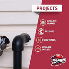 Kraken Bond Gaps & Cracks Expanding Foam Sealant - (2x12oz) High Expansion Polyurethane Spray Foam for Window & Door, Straw Use Waterproof High Yield Gap Filler - 2 Pack