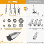 4 Pack 1/4" Hex Shank，Power Wing Nut Driver Set,Slot Wing nuts Drill Bit Socket Wrenches Tools Set, Drills Bits for Panel Nuts screws eye C hook bolt (4 Pack 4 Size （8mm,11mm,14mm,17mm）)