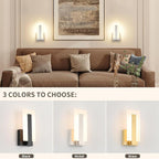 Joosenhouse LED Wall Sconce Set of 2, Hardwired Dimmable Wall Mounted Lights, Indoor Wall Lights for Hallway, Bedroom, Study, Living Room, 9.76 Inch Brushed Nickel Wall Sconce Lighting