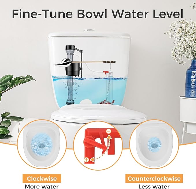 Universal Toilet Flusher Replacement Kit, Toilet Fill Valve and 2-Inch Flapper Replacement Kit, Toilet Parts Inside Tank Kit, Adjustable, Quiet and Easy to Install (2-Pack)
