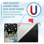 Hello Winter Cat Magnetic Mailbox Covers Large Size 25.5x21 Inch Snowflakes Pine Tree Post Box Mailbox Wraps Cute Cat Cover Oversized Outdoor Decor for Garden Yard