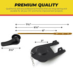 Qualihome Front Mount Toilet Handle Replacement Kit - Black Flush Handle with 2 Inch Universal Toilet Flapper Replacement - Easy Install Toilet Lever & Flapper - Toilet Flusher Kit