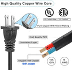 3 Ft Extension Cord,2-Pack Short Power Cord Black,US Male/Female Power Cable for NEMA 1-15P to NEMA 1-15R, UL Listed for Christmas Lights,Small Extension Cord