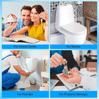 Universal Toilet Flapper Replacement Kit, 2 Inch Toilet Tank Flapper with Stainless Chains, Designed for American Standard Kohler Toto Gerber Toilet Heavy duty Rubber Stopper Water Saving (Blue 2 PCS)