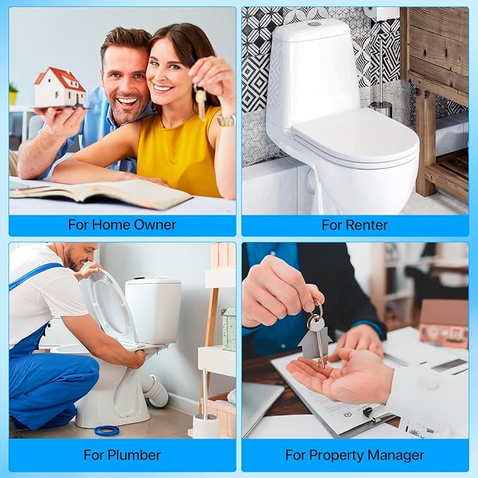 Universal Toilet Flapper Replacement Kit, 2 Inch Toilet Tank Flapper with Stainless Chains, Designed for American Standard Kohler Toto Gerber Toilet Heavy duty Rubber Stopper Water Saving (Blue 2 PCS)