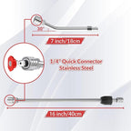 Tool Daily Pressure Washer Gun with Replacement Wand Extension, 30 Degree Curved Rod, 5 Nozzle Tips, 4000 PSI