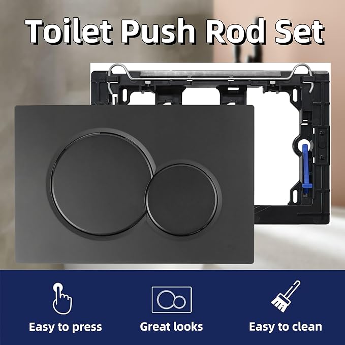 Dual Flush Actuator Plate, Compatible with Geberit 115.770.46.5. Replacement Parts for Concealed Cistern Toilet Repair (Black)