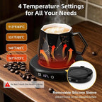 Coffee Mug Warmer & Unique Marbling Mug Set, Smart Heated Electric Cup Warmer for Desk Office, 4 Temperature Control Coffee Tea Beverage Warmer, 8 Hours Auto Shut Off, Christmas Birthday Gifts for Man