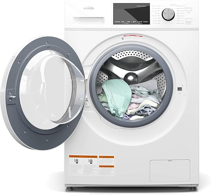 KoolMore FLW-3CWH Front Load Machine, 2.7 Cu. Ft, Space Saving Unit with 20-Minute Quick, 12 Washing Cycles, Quiet Inverter Motor [120V], Medium (24"), White