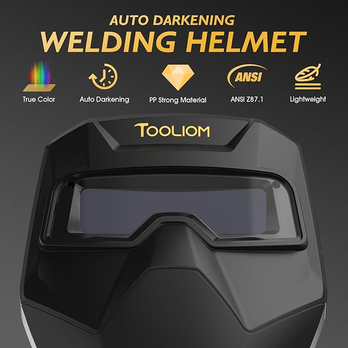 TOOLIOM Welding Goggles Auto Darkening True Color & Detachable Eye Protection Safety Goggles Face Shield Helmet Welding Glasses Welder Mask for Grind Cut TIG MIG Stick