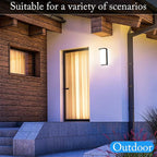 Black 18/20/22W 14in Outdoor Wall Light Fixtures, IP65 Waterproof, 3-Color Temp Adjustable Porch Lights, Modern dawn to dusk Exterior Sconces for House, Front Door, Walkway, Wall Mount,2 Pack