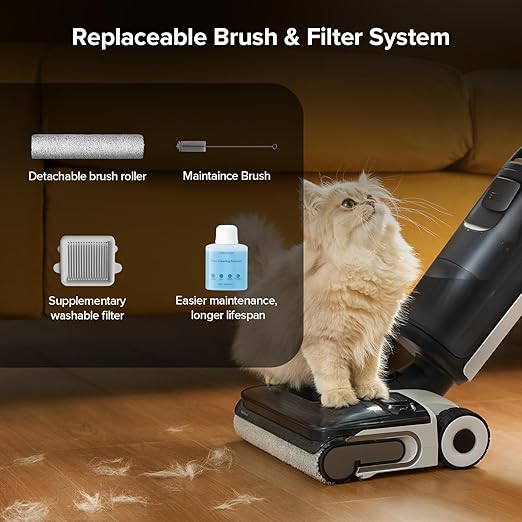 roborock F25 ALT Vacuum Mop, Wet Dry Vacuum Cleaner, Cordless Hard Floor Cleaner Machine with AI Assistant Wheels, 180° Lie-Flat, 194°F Hot Air Flash Drying & Self Cleaning Electric Mop