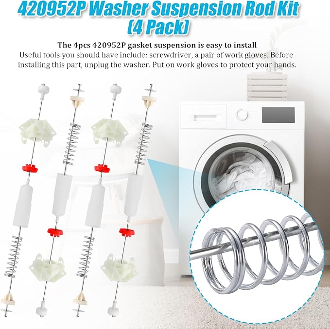 420952P Washer Support Bar Kit for Fisher & Paykel Compatible Models (4 Pack)