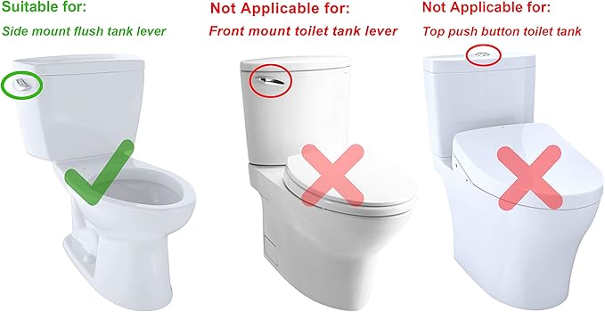 Left Hand Side Mount Trip Lever - Compatible with Toto Drake & Eco Drake Toilets - Replacement Parts THU068 Fits for Tank #ST743 / #ST743E, Chrome Finishes