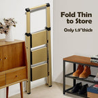 Taranta 3 Step Ladder, Portable Folding Ladder with Wide Pedal, Lightweight Aluminum Step Stool with Convenient Handgrip, 330 lbs Capacity Stepladder for Home, Office - Gold