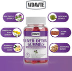 Liver Cleanse Detox & Repair Gummies — 1500mg Silymarin Milk Thistle Supplement with Artichoke, Dandelion and 20+ Herbs — Essential Liver Support Supplement for Men & Women (60 Vegan Gummies)