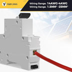 DC Circuit Breaker 16 Amp Solar Panel Disconnect Switch 12V-500V 1 Pole Miniature Solar Circuit Breaker for Outdoor PV Homes Battery, AC 110V DIN Rail MCB