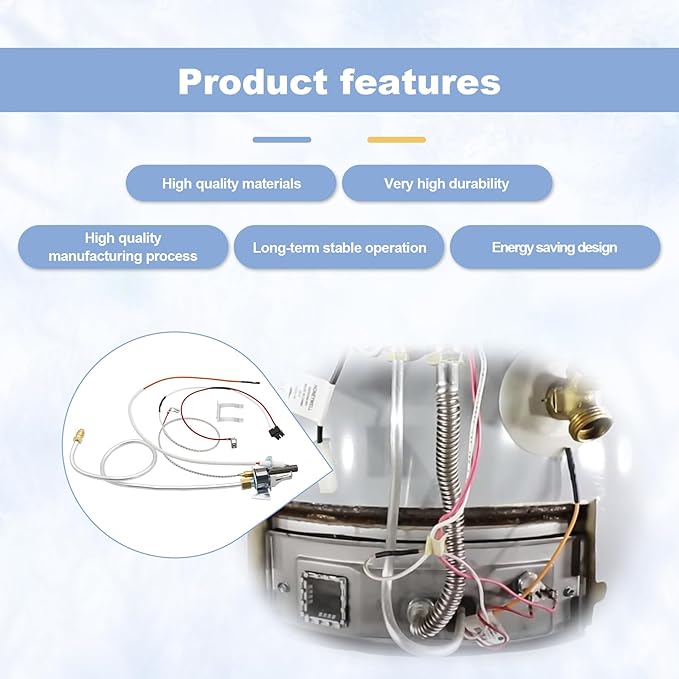 100112330 Water Heater Pilot Assembly Replacement for 9007876 9007877 Compatible with Whirlpool 300 301 Series A.O.Smith, American, State, Kenmore, Reliance
