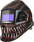 ARCCAPTAIN Welding Helmet Auto Darkening, 1/1/1/1 True Color Welding Hood, 4 Arc Sensor 1/25000s Response Time Solar Powered Weld Hood Helmet, Alien