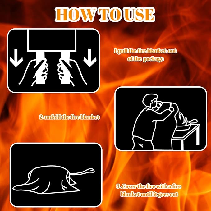 Jerify 15 Pcs Fire Blanket - Fiberglass Fire Emergency Flame Retardant Safety Fireproof Safety Suppression Cover Blanket for Kitchen, Home, Car and Office - 39 x 39 Inch (Red)