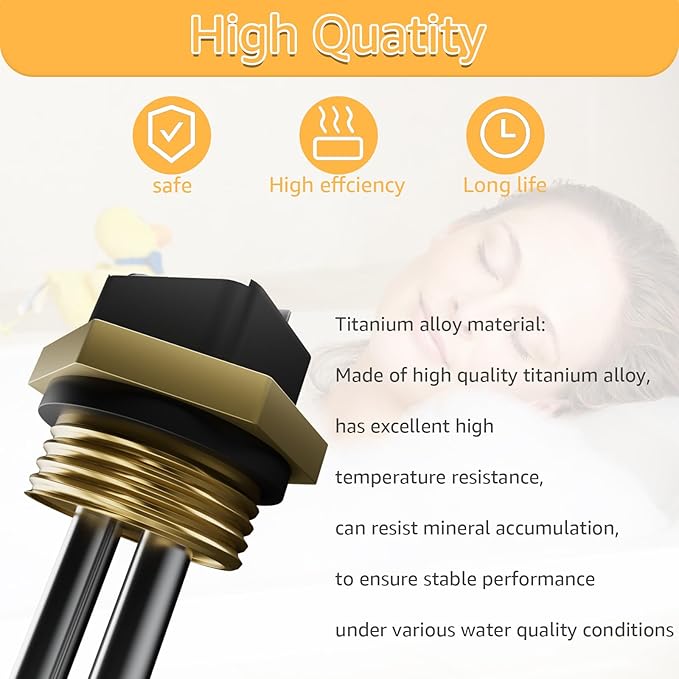 Titanium HE 55220 Tankless Water Heater Heating Element, Screw in 5.5KW 220V Replacement Part. Compatible With Ecosmart ECO POU 6 ECO 8, ECO 11, and Eco smart Water Heater Heating Elements .（2Pcs）