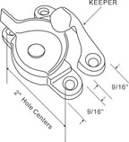 QCAA Zinc Die Cast Window Sash Lock, (2pack, Antique Brass Brushed)
