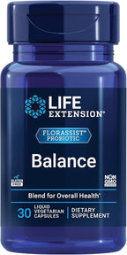 Life Extension FLORASSIST Balance Probiotic - 7 Strains 15 Billion CFUs - Probiotics Supplements for Men and Women - Digestive Health Support – Once Daily, Non-GMO, Vegetarian – 30 Capsules