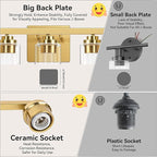 3-Light Bathroom Light Fixtures, 19" Modern Vanity Lights Over Mirror with Clear Glass Shades, Gold Light Fixture, Classic Wall Light Fixture for Mirror Living Room Cabinet Bedroom Porch