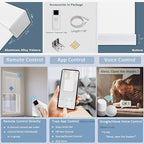 Motorized Blinds with Remote Cordless Automatic Motorized Shades Custom Blinds for Windows Smart Curtains Compatible with Alexa Google Home(Solar White,W38 x H72in)