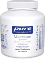 Pure Encapsulations Magnesium (Glycinate) - Supplement to Support Stress Relief, Sleep, Heart Health, Nerves, Muscles, and Metabolism* - with Magnesium Glycinate - 180 Capsules